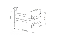 Techly Wandhalterung 19-37 LCD/LED/Plasma 3Gelenke bicolor