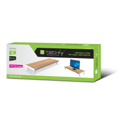 Techly Monitorständer Riser, Naturholz