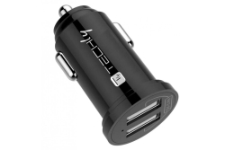 Techly Autoladegerät 2p USB A 5V/2.4A schwarz