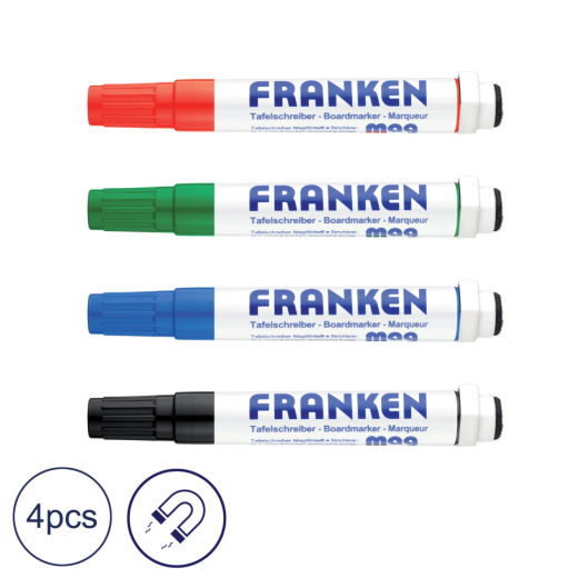 KombiMarker MagWrite® - 1 - 3 mm, Rundspitze, 4 Farben sortiert