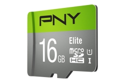 SD MicroSD HC Card 16GB PNY Elite Cl.10 U1 retail