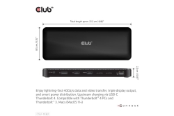 Club3D Thunderbolt4 12-in-1 Dockingstation 3 Displays St/Bu retail