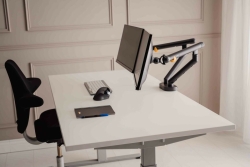BakkerElkhuizen Monitorarm BE Flexible Dual dunkelgrau...