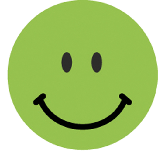 3858 Bewertungspunkt lachender Smiley - Ø 19 mm, Spender mit 250 Etiketten, grün