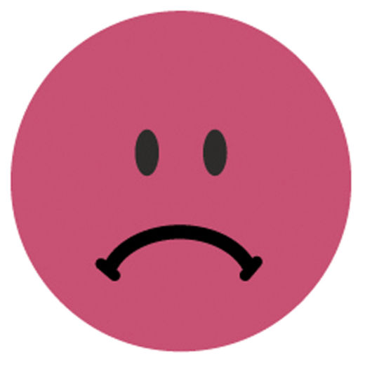 3859 Bewertungspunkt trauriger Smiley - Ø 19 mm, Spender mit 250 Etiketten, rot