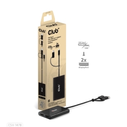 Club3D Adapter USB-C (USB A Adapter) > 2x DP 4K@60Hz...