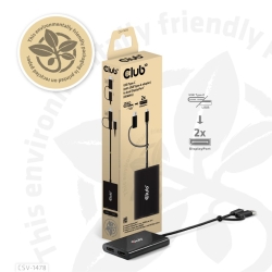 Club3D Adapter USB-C (USB A Adapter) > 2x DP 4K@60Hz...