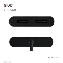 Club3D Adapter USB-C (USB A Adapter) > 2x DP 4K@60Hz St/Bu retail
